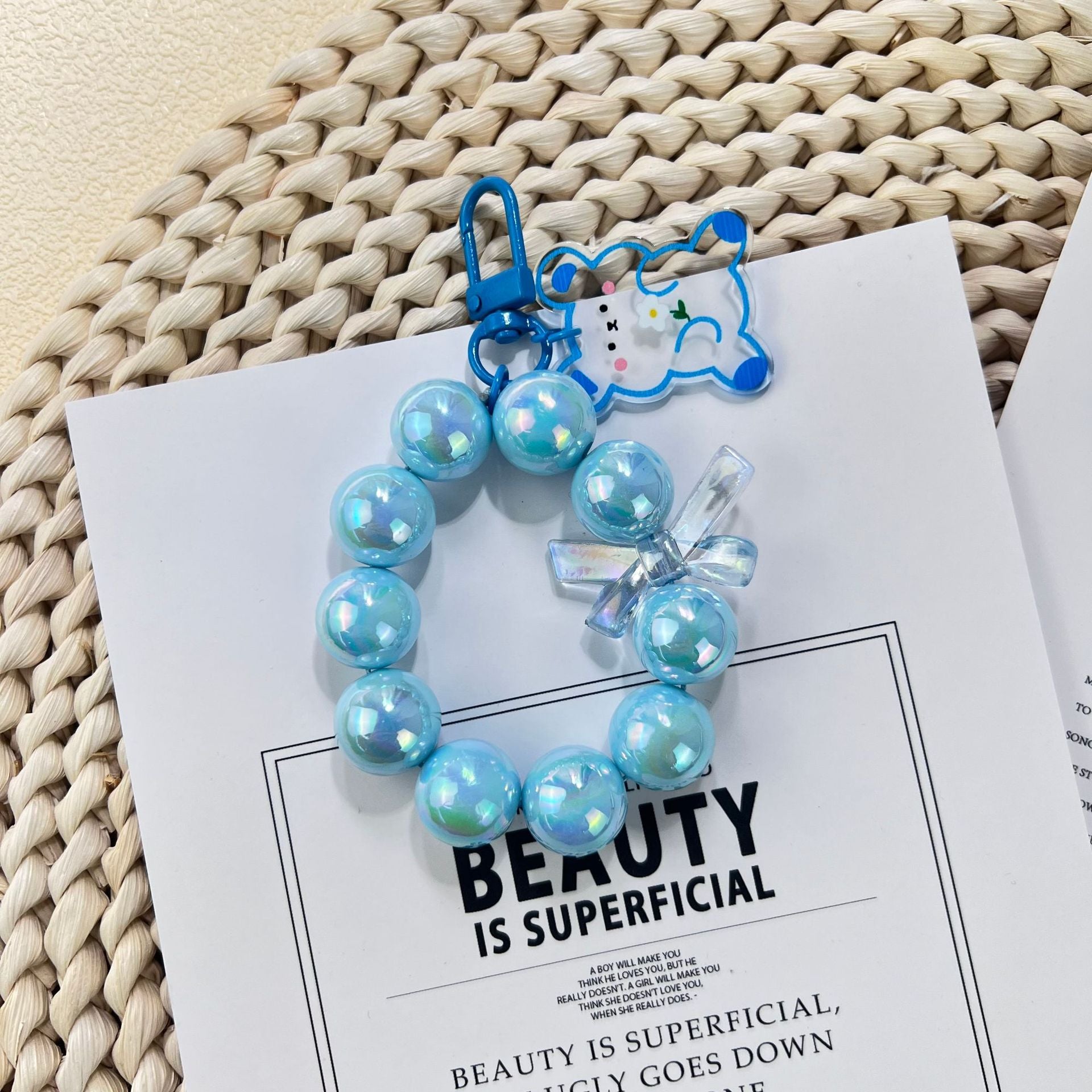 Wholesale Mabei Beaded Plastic Keychain